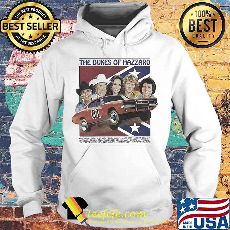 The dukes of hazzard 01 car featuring catherine bach daisy duke james best sheriff rosco s Hoodie The dukes of hazzard 01 car featuring catherine bach daisy duke james best sheriff rosco s Hoodie