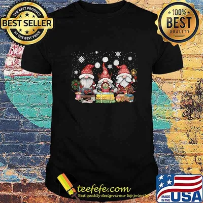 Three santa clause sewing xmas shirt