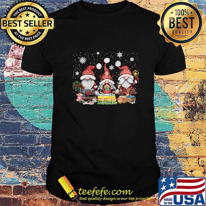 Three santa clause sewing xmas shirt