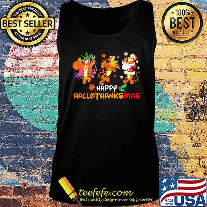 Tigger happy hallothanksmas halloween thanksgiving christmas s Tank top Tigger happy hallothanksmas halloween thanksgiving christmas s Tank top