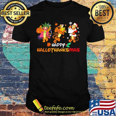 Tigger happy hallothanksmas halloween thanksgiving christmas shirt