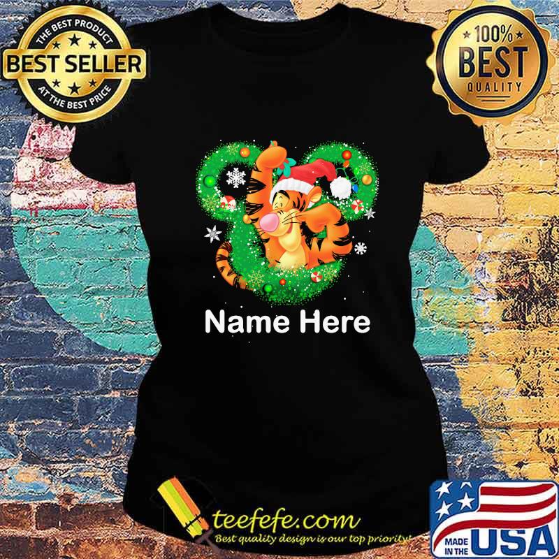 Tigger mickey mouse name here christmas s Ladies tee Tigger mickey mouse name here christmas s Ladies tee