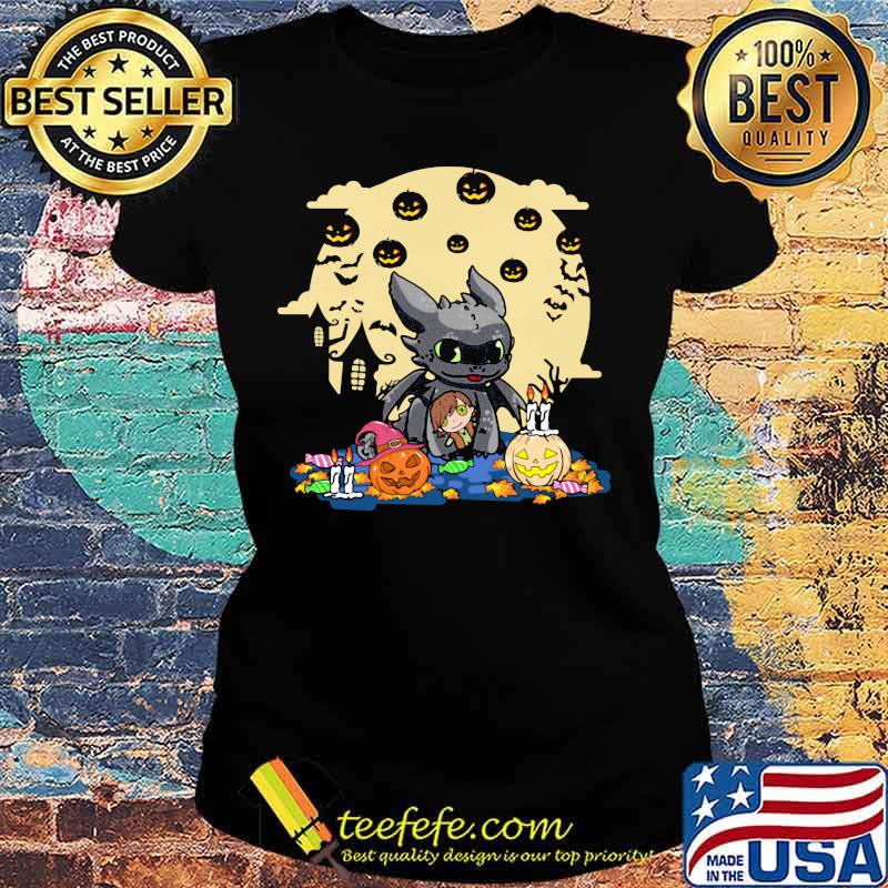Toothless happy halloween pumpkins moon s Ladies tee Toothless happy halloween pumpkins moon s Ladies tee