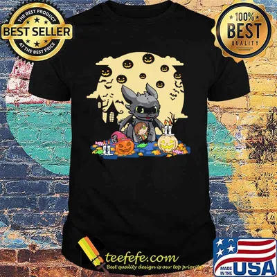 Toothless happy halloween pumpkins moon shirt