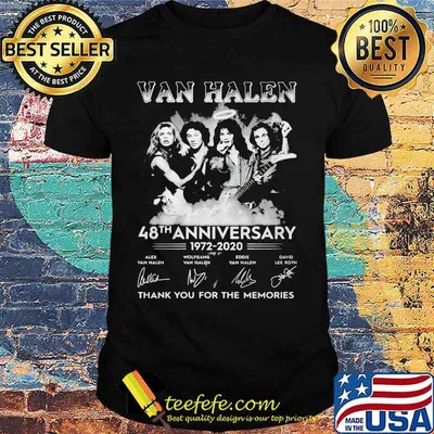 Van halen 48th anniversary 1972 2020 thank for the memories signature vintage retro shirt
