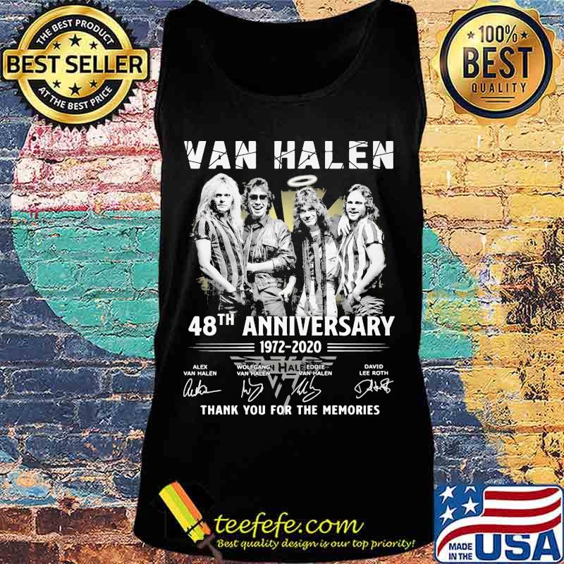 Van halen 48th anniversary 1972 2020 thank for the memories signatures s Tank top Van halen 48th anniversary 1972 2020 thank for the memories signatures s Tank top