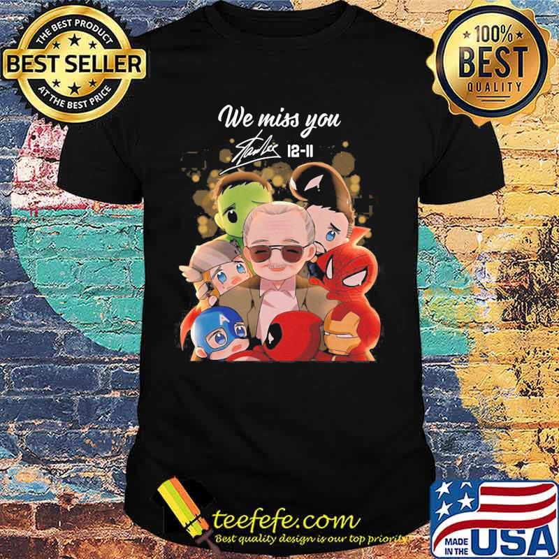 We miss you stan lee 12 11 marvel heroes chibi signature shirt