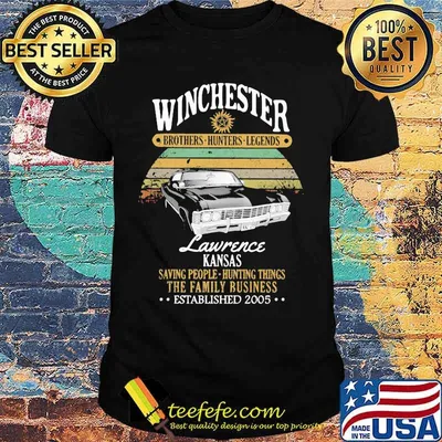 Winchester brothers hunters legends lawrence kansas saving people hunting things the family business vintage retro shirt