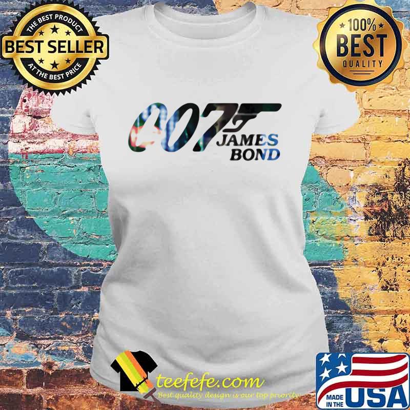 007 James Bond Letter Gun Shirt Laides tee 007 James Bond Letter Gun Shirt Laides tee