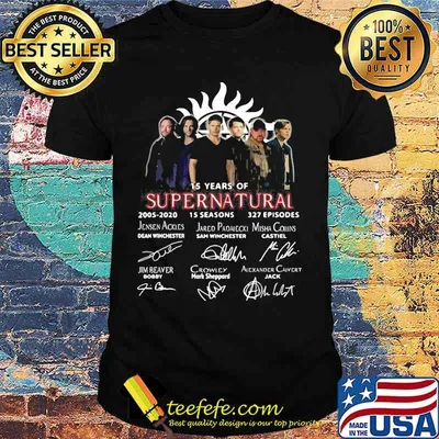 15 years of supernatural 2005-2020 15 seasons 327 episodes signatures shirt