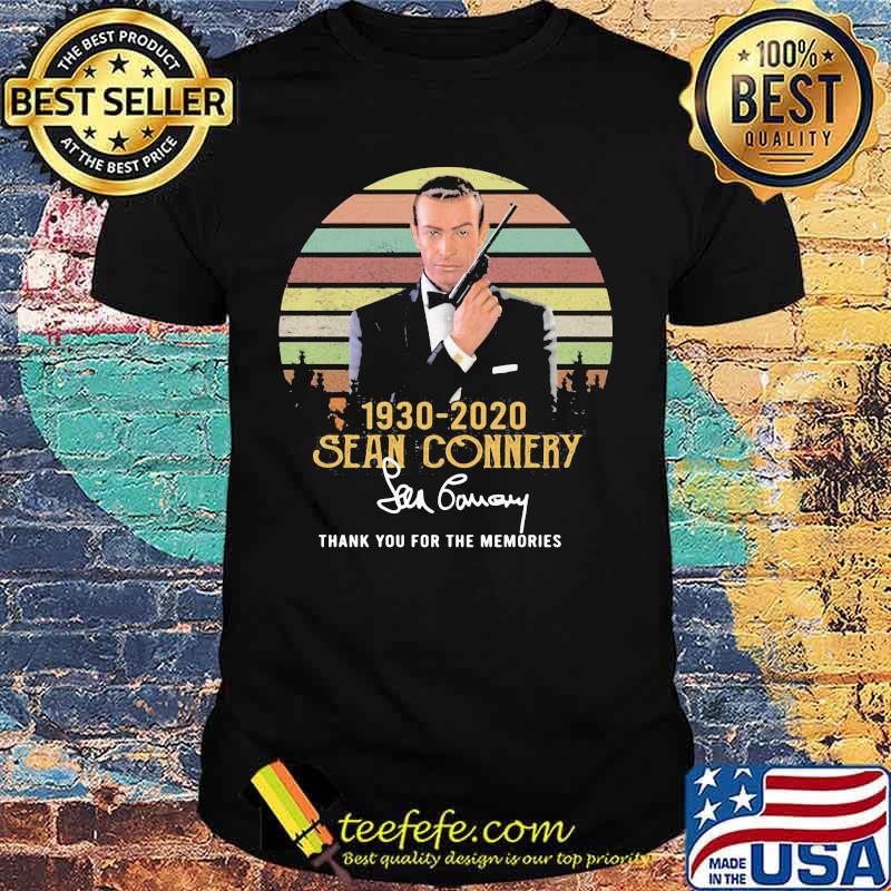 1930 2020 sean connery thank you for the memories signature vintage retro shirt