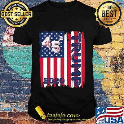 45 Squared Trump 2020 Second Term USA American Flag Shirt