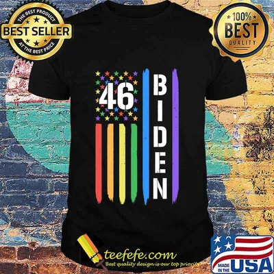 46 Biden American Flag LGBT Gay Pride Rainbow Shirt