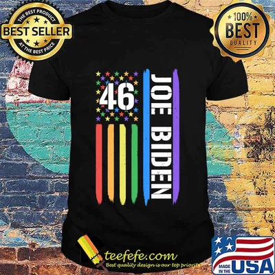46 Joe Biden American Flag LGBT Gay Pride Rainbow Shirt