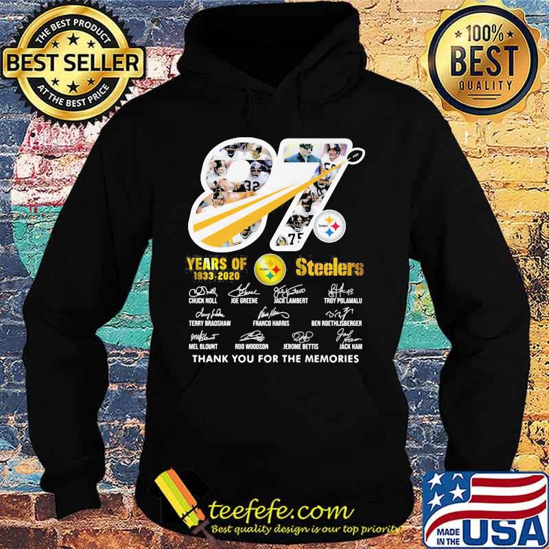 87 years of 1933 2020 pittsburgh steelers thank you for the memories signatures s Hoodie 87 years of 1933 2020 pittsburgh steelers thank you for the memories signatures s Hoodie