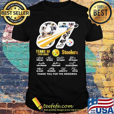 87 years of 1933 2020 pittsburgh steelers thank you for the memories signatures shirt