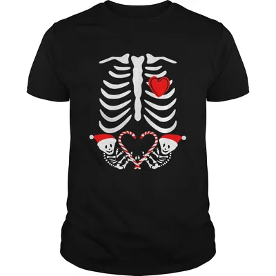 Christmas Pregnant Twins Mother Skeleton Baby  Unisex