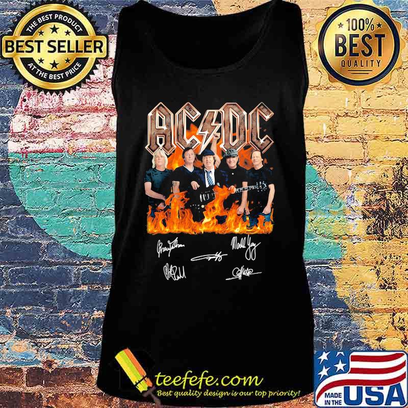 Acdc band fire signatures s Tank top Acdc band fire signatures s Tank top