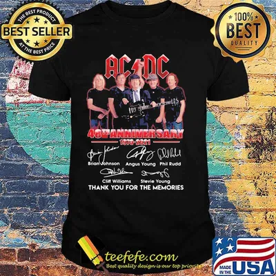 Acdc Band Music Signature 48th Anniversary Birthday Thank For The Memories Shirt