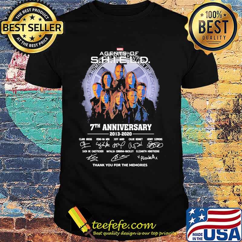 Agents of shield 7th anniversary 2013 2020 thank you for the memories signatures shirt