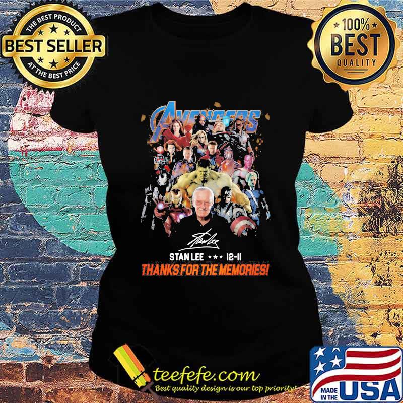 Avengers stanlee 12-11 thank you for the memories signature s Ladies tee Avengers stanlee 12-11 thank you for the memories signature s Ladies tee
