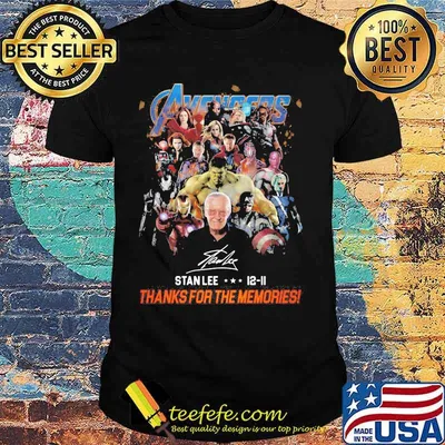 Avengers stanlee 12-11 thank you for the memories signature shirt