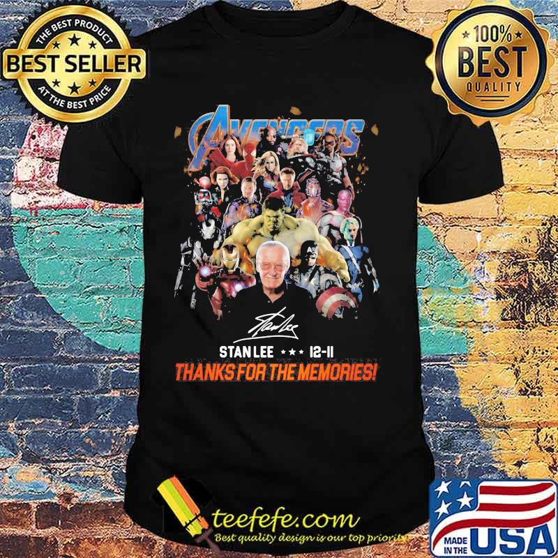 Avengers stanlee 12-11 thank you for the memories signature shirt