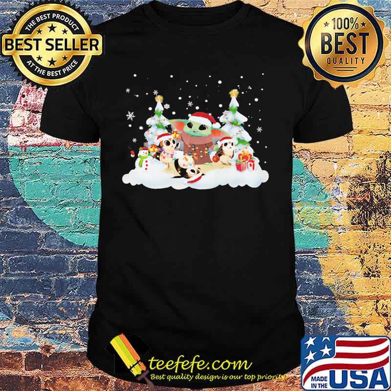 Baby yoda and owl merry christmas shirt Baby yoda and owl merry christmas shirt