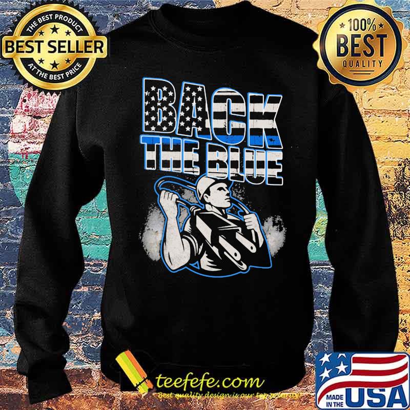 Back The Blue Electrician American Flag Shirt Sweater Back The Blue Electrician American Flag Shirt Sweater