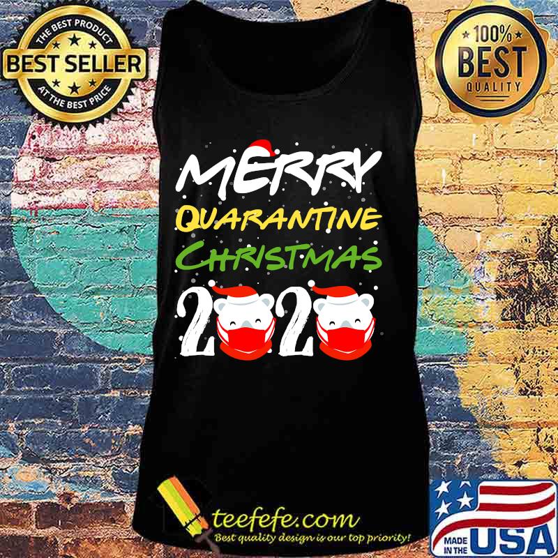 Bear wear mask merry quarantine christmas 2020 pajamas s Tank top Bear wear mask merry quarantine christmas 2020 pajamas s Tank top