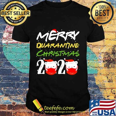 Bear wear mask merry quarantine christmas 2020 pajamas shirt