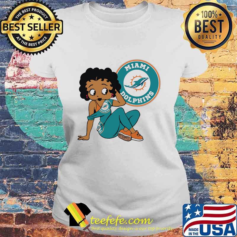 Betty boop miami dolphins football s Laides tee Betty boop miami dolphins football s Laides tee