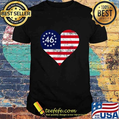 Biden 46 Heart American Flag Election President Shirt
