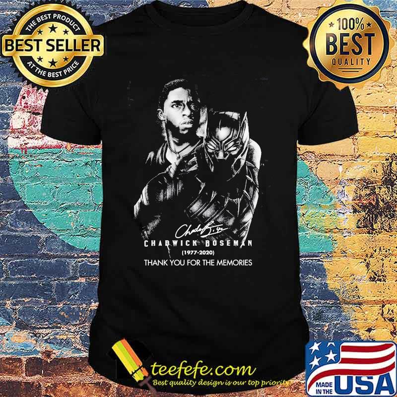 Black panther chadwick boseman 1977 2020 thank you for the memories 1977 2020 signature shirt
