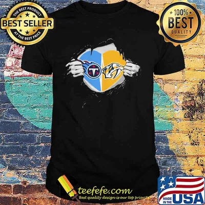 Blood inside tennessee titans and nashville predators shirt