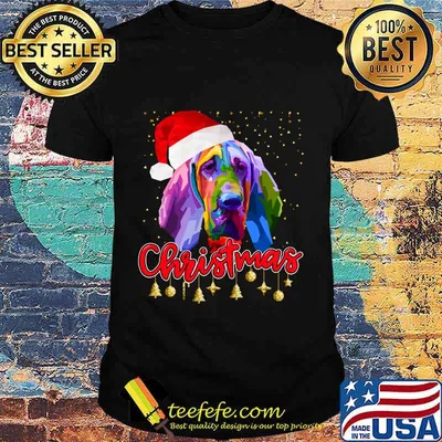 Bloodhound Dog Santa Hat Christmas Shirt