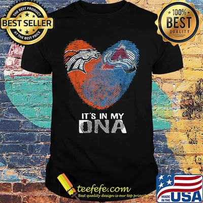 Broncos Avalanche It's In My Dna Heart Fingerprints Shirt