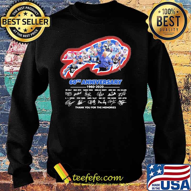 Buffalo bills 60th anniversary 1960 2020 thank you for the memories signatures s Sweater Buffalo bills 60th anniversary 1960 2020 thank you for the memories signatures s Sweater