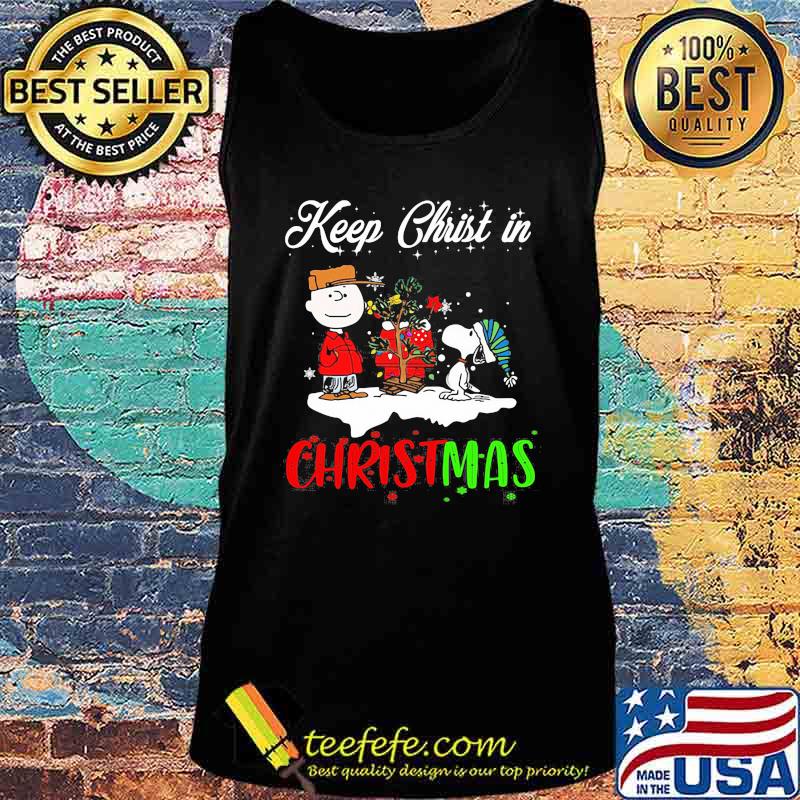 Charlie brown and snoopy keep christ in christmas s Tank top Charlie brown and snoopy keep christ in christmas s Tank top