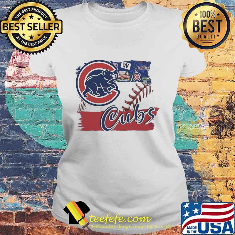 Chicago cubs baseball flag s Laides tee Chicago cubs baseball flag s Laides tee