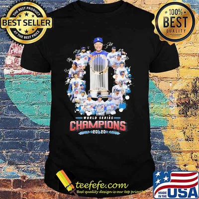 Cup world series champions los angeles dodgers 2020 signatures shirt