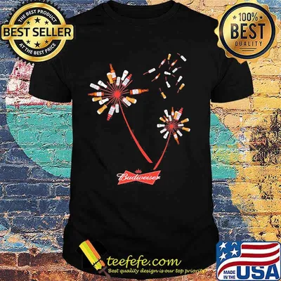 Dandelion flower budweiser beer shirt