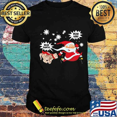 Dear Santa Dear God Cat Chased Santa Clause Xmas Shirt