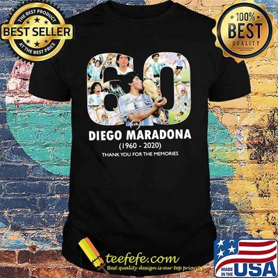 Diego Maradona 1960 2020 60 Thank You For The Memorie Signuature Shirt