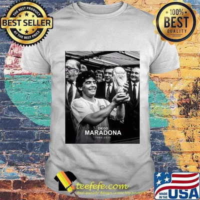 Diego Maradona 1960 2020 Holding Cup In Hand Legend Football Shirt