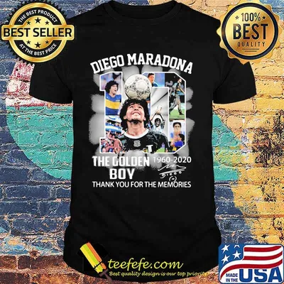 Diego Maradona The Golden Boy Legend Football 1960 2020 Signuature Shirt