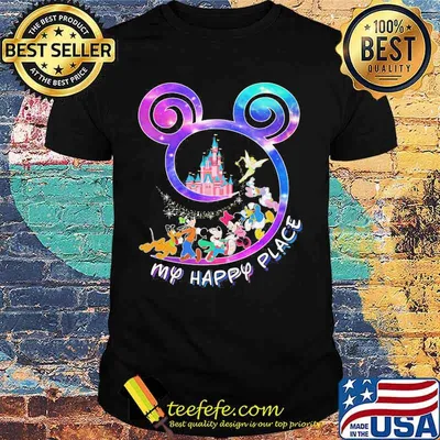 Disney mickey mouse and characters my happy place shirt