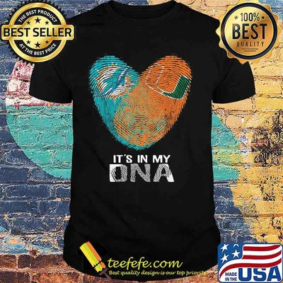 Dolphins Hurricanes It's In My Dna Heart Fingerprints Shirt