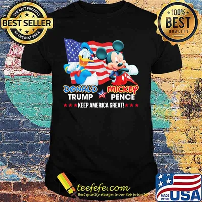 Donald duck trump and mickey mouse pence keep america great usa flag shirt