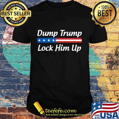 Dump Trump Lock Him Up American Flag Shirt